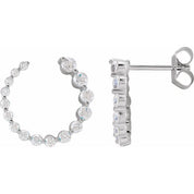 14K White 7/8 CTW Lab-Grown Diamond Front-Back Earrings