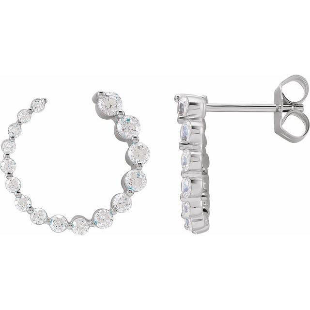 8 CTW Lab-Grown Diamond Front-Back Earrings