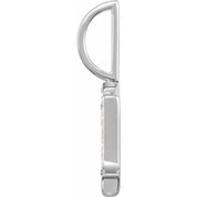 14K White .04 CTW Natural Diamond Gothic Initial F Charm/Pendant