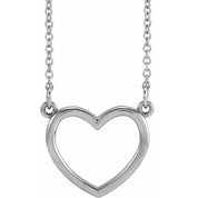 14K White Heart 16" Necklace