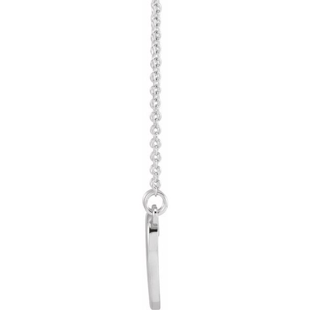 14K White Heart 16" Necklace