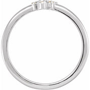 Platinum .04 CTW Rose-Cut & Faceted Natural Diamond Stackable Ring