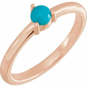 14K Rose Natural Turquoise Cabochon Ring