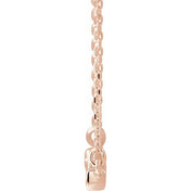 14K Rose 1/4 CTW Lab-Grown Diamond French-Set Bar 18" Necklace