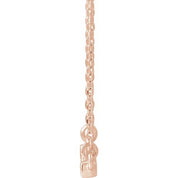 14K Rose 1/8 CTW Lab-Grown Diamond French-Set Bar 18" Necklace