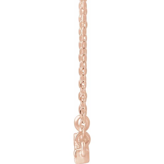 14K Rose 1/8 CTW Lab-Grown Diamond French-Set Bar 18" Necklace