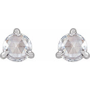 Platinum 1/4 CTW Rose-Cut Natural Diamond Stud Earrings
