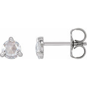 Platinum 1/4 CTW Rose-Cut Natural Diamond Stud Earrings