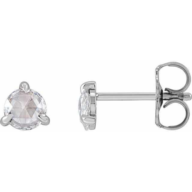 Sterling Silver 1/4 CTW Rose-Cut Natural Diamond Stud Earrings