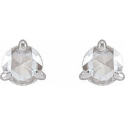 Platinum 5 mmRose-Cut Lab-Grown Moissanite Stud Earrings