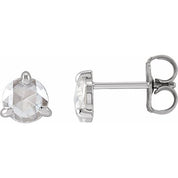 Platinum 5 mmRose-Cut Lab-Grown Moissanite Stud Earrings