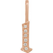 14K Rose .04 CTW Natural Diamond Gothic Initial L Charm/Pendant
