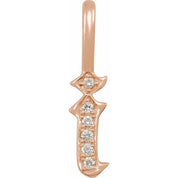 14K Rose .05 CTW Natural Diamond Gothic Initial I Charm/Pendant