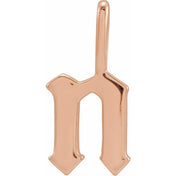 14K Rose Gothic Initial N Charm/Pendant