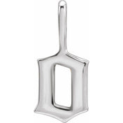14K White Gothic Initial O Charm/Pendant