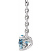 Platinum Natural Sky Blue Topaz Solitaire 18" Necklace