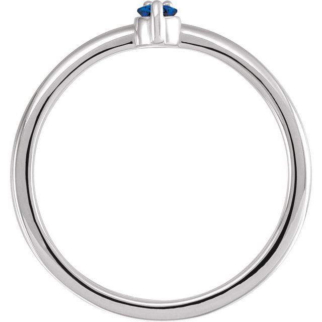Platinum Natural Blue Sapphire & .015 CT Natural Diamond Ring
