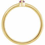 14K Yellow Natural Pink Sapphire & .015 CT Natural Diamond Ring