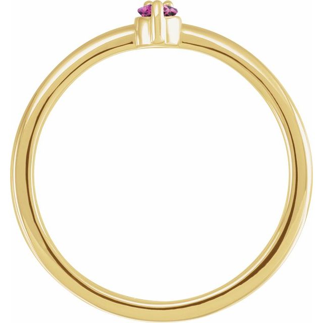 14K Yellow Natural Pink Sapphire & .015 CT Natural Diamond Ring