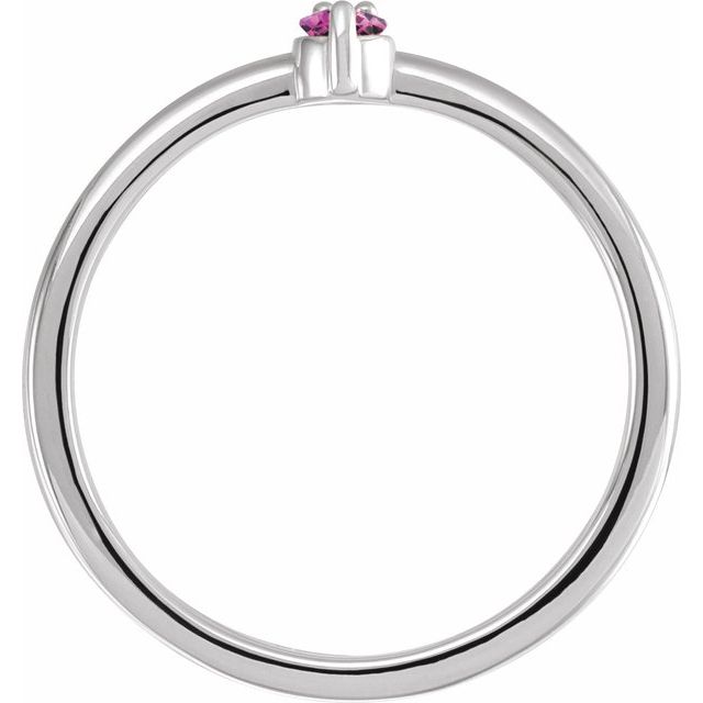 Platinum Natural Pink Sapphire & .015 CT Natural Diamond Ring