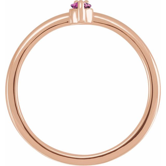 14K Rose Natural Pink Sapphire & .015 CT Natural Diamond Ring
