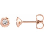 14K Rose 1 CTW Lab-Grown Diamond Domed Bezel-Set Earrings