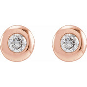 14K Rose 1/5 CTW Lab-Grown Diamond Domed Bezel-Set Earrings