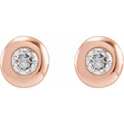 14K Rose 1/3 CTW Lab-Grown Diamond Domed Bezel-Set Earrings