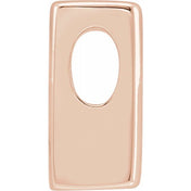 14K Rose Block Initial I Slide Pendant