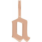 14K Rose Gothic Initial A Charm/Pendant