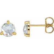14K Yellow 1 CTW Rose-Cut Natural Diamond Stud Earrings