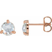 14K Rose 1 CTW Rose-Cut Natural Diamond Stud Earrings