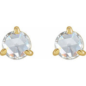14K Yellow 1 CTW Rose-Cut Natural Diamond Stud Earrings