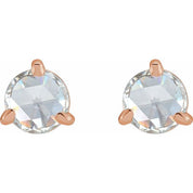 14K Rose 1 CTW Rose-Cut Natural Diamond Stud Earrings