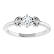 Sterling Silver 1/6 CTW Rose-Cut Natural Diamond Stackable Ring