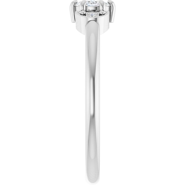Sterling Silver 1/6 CTW Rose-Cut Natural Diamond Stackable Ring