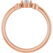 14K Rose 1/6 CTW Rose-Cut Natural Diamond Stackable Ring