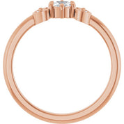 14K Rose 1/6 CTW Rose-Cut Natural Diamond Stackable Ring