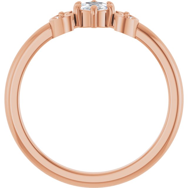 14K Rose 1/6 CTW Rose-Cut Natural Diamond Stackable Ring