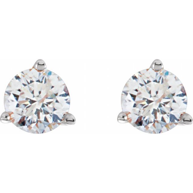 14K White 1 CTW Natural Diamond Stud Earrings