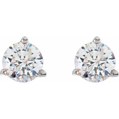 14K White 1 CTW Natural Diamond Stud Earrings