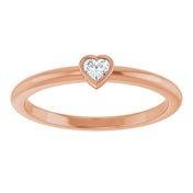 14K Rose 1/10 CT Natural Diamond Stackable Ring