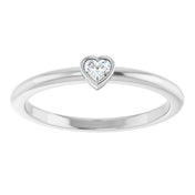 Sterling Silver 1/10 CT Natural Diamond Stackable Ring