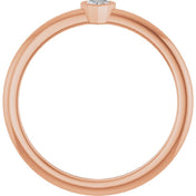 14K Rose 1/10 CT Natural Diamond Stackable Ring
