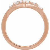 14K Rose 1/2 CTW Lab-Grown Diamond V Ring