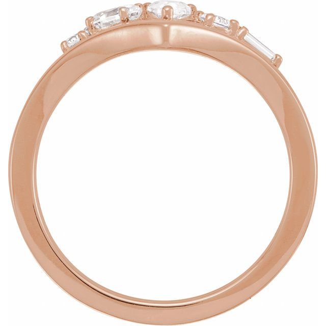 14K Rose 1/2 CTW Lab-Grown Diamond V Ring