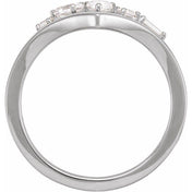 14K White 1/2 CTW Lab-Grown Diamond V Ring