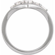 14K White 1/2 CTW Lab-Grown Diamond V Ring