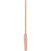14K Lab-Grown Diamond Heart Necklace 16-18" with 3/8 to 1/5 CTW