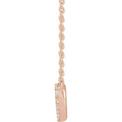 14K Lab-Grown Diamond Heart Necklace 16-18" with 3/8 to 1/5 CTW